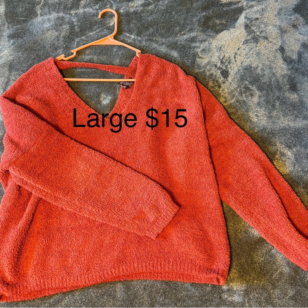 Vibrant Red V-Neck Sweater